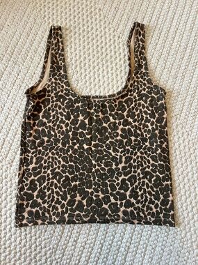 Cotton On Brown Animal Print Square Neck Tank